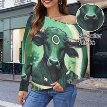 Load image into Gallery viewer, Design 980004746 Taurus Casual Long Batwing Sleeve Off Shoulder Sweater
