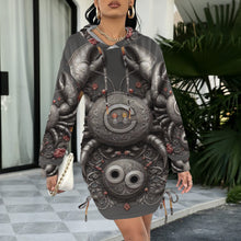 Load image into Gallery viewer, Design 88 Cancer long sleeve hooded drawstring sweatshirt dress
