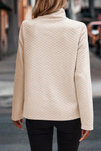 Load image into Gallery viewer, Apricot High Neck Kangaroo Pocket Quilted Sweatshirt
