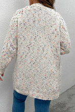 Load image into Gallery viewer, White Rainbow Popcorn Confetti Open Front Cardigan
