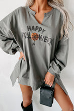 Load image into Gallery viewer, Chestnut Sequin Happy Halloween Graphic Notched Neck Long Sleeve Loose Top

