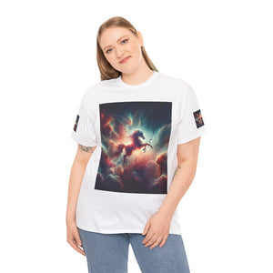 Sagittarius Galactic Unicorn Tee - Unisex Cotton T-Shirt for Cosmic Lovers, Fantasy Fans, Trendy Apparel, Astral War Merch, Gift for All Occasions