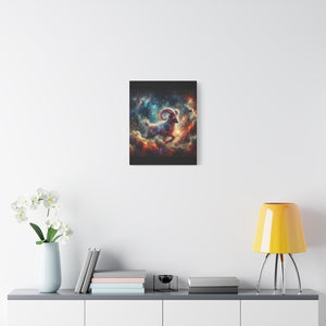 Celestial Aries Ram Canvas Art, Zodiac Decor, Astrological Wall Art, Gift for Astrology Lovers, Cosmic Home Decor, Unique Art Piece