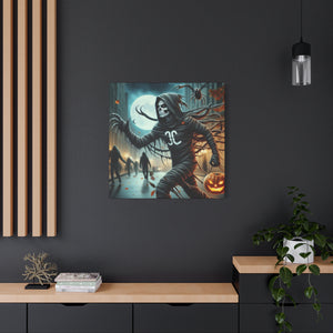 Spooky Halloween Wall Art Canvas, Creepy Decor for Haunted Houses, Trick or Treat Wall Hanging, Frightening Artwork, Seasonal Home Decor