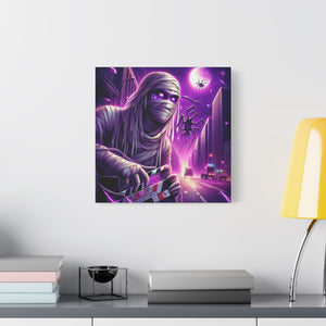 Purple Horror Mummy Canvas Art, Spooky Home Decor, Halloween Wall Art, Horror Movie Print, Gothic Wall Hanging