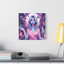 Load image into Gallery viewer, Halloween Art Canvas, Spooky Decor, Wall Art, Halloween Decoration, Witch Artwork, Gifts for Her
