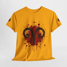 Load image into Gallery viewer, Aries Inspired Unisex Heavy Cotton Tee | Astrology Shirt, Zodiac Apparel, Gift for Astrology Lovers, Rambunctious Spirit T-Shirt, [...]

