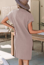 Load image into Gallery viewer, Red Dahlia Patch Pocket Ribbed Knit Short Sleeve Sweater Dress
