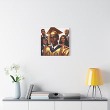 Load image into Gallery viewer, Graduation Celebration Canvas Print, Wall Art for Graduates, Custom Home Decor, Graduation Gift, College Hero Portrait, Family Love Display
