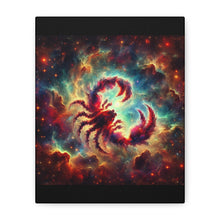 Load image into Gallery viewer, Cosmic Scorpio Canvas Art, Zodiac Wall Decor, Celestial Home Decor, Scorpio Gift, Astrology Wall Art
