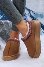 Load image into Gallery viewer, Black Contrast Print Suede Plush Lined Snow Boots
