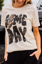 Load image into Gallery viewer, Khaki Game Day Rugby Football Season Leopard Lightning T Shirt
