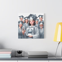 Load image into Gallery viewer, Graduation Canvas Art, Celebratory Wall Decor, Gift for Grads, Personalized Graduation Art, Unique Grad Gift
