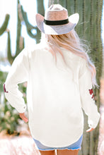 Load image into Gallery viewer, Beige Sequined Tigers Textured Shacket

