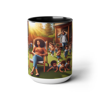 Mother's Day (5) Two-Tone Coffee Mugs, 15oz