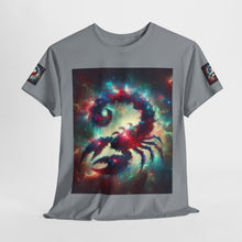 Load image into Gallery viewer, Cosmic Scorpion Tee | Unisex Heavy Cotton Tee | Astrowar Graphic Tees | Space Lover Apparel | Unique Astrology Shirt | Gift for Star [...]
