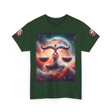 Load image into Gallery viewer, Cosmic Libra Justice Tee, Celestial Balance Shirt, Astrology Themed T-Shirt, Gift for Science Lovers, Unisex Heavy Cotton Tee
