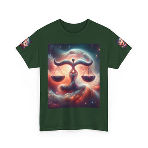 Cosmic Libra Justice Tee, Celestial Balance Shirt, Astrology Themed T-Shirt, Gift for Science Lovers, Unisex Heavy Cotton Tee