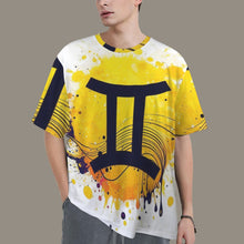 Load image into Gallery viewer, Gemini Round Neck Loose T-Shirt (Inky Splatter)
