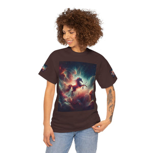 Sagittarius Galactic Unicorn Tee - Unisex Cotton T-Shirt for Cosmic Lovers, Fantasy Fans, Trendy Apparel, Astral War Merch, Gift for All Occasions