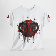 Load image into Gallery viewer, Aries Heart Tee, Unisex Heavy Cotton T-Shirt, Astrology Gift, Birthday Present, Graphic Tee, Casual Wear, Unique Design
