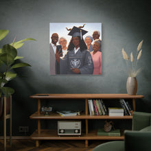Load image into Gallery viewer, Graduation Celebration Canvas Print, Family Tribute Art, Graduation Gift, Wall Decor for Her, Customizable Artwork
