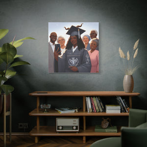 Graduation Celebration Canvas Print, Family Tribute Art, Graduation Gift, Wall Decor for Her, Customizable Artwork