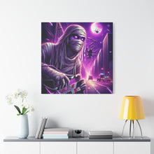 Load image into Gallery viewer, Purple Horror Mummy Canvas Art, Spooky Home Decor, Halloween Wall Art, Horror Movie Print, Gothic Wall Hanging
