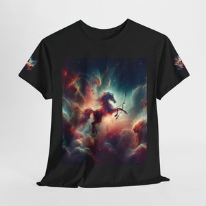 Sagittarius Galactic Unicorn Tee - Unisex Cotton T-Shirt for Cosmic Lovers, Fantasy Fans, Trendy Apparel, Astral War Merch, Gift for All Occasions