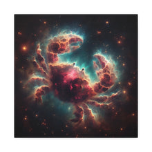 Load image into Gallery viewer, Cosmic Crab Canvas Wall Art, Nebula Art Print, Home Decor, Astrological Gift, Galactic Art Piece, Space-Themed Decoration
