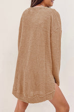 Load image into Gallery viewer, Black Waffle Knit High Slits Oversized Top
