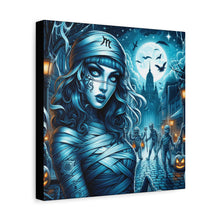 Load image into Gallery viewer, Mystical Mummy Canvas Art | Gothic Home Decor, Halloween Wall Art, Witchy Gift, Unique Art Print, Spooky Vibes, Mummy Themed Decor
