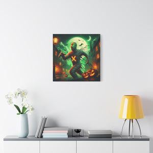 Spooky Halloween Wall Art Canvas, Mummy Decor for Fall, Halloween Party Decoration, Frightening Home Decor, Unique Gift Idea