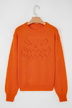 Load image into Gallery viewer, Flamingo Halloween Spooky Face Hollowed Pattern Casual Sweater
