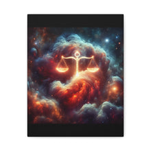 Load image into Gallery viewer, Cosmic Balance Canvas Wall Art - Celestial Decor, Zodiac Gift, Space Wall Art, Libra Astrology, Home Aesthetic
