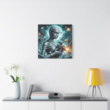 Load image into Gallery viewer, Spooky Mummy Canvas Art, Halloween Home Decor, Unique Wall Art, Horror Theme Decoration, Ghostly Photography Print

