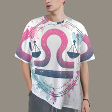 Load image into Gallery viewer, Libra Round Neck Loose T-Shirt (Inky Splatter) 3
