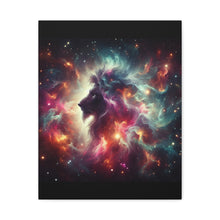 Load image into Gallery viewer, Cosmic Lion Canvas Art, Wall Decor, Galaxy Artwork, Home Decor, Unique Gift for Art Lovers, Space Theme
