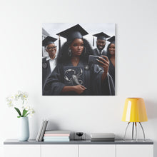 Load image into Gallery viewer, Graduation Canvas Art, Personalized Graduate Gift, Wall Decor, Black Girl Graduation, College Graduate, Inspirational Home Decor
