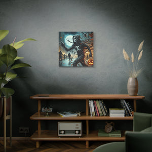 Spooky Halloween Wall Art Canvas, Creepy Decor for Haunted Houses, Trick or Treat Wall Hanging, Frightening Artwork, Seasonal Home Decor