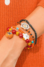 Load image into Gallery viewer, Orange 4pcs Halloween Ghost Spider Web Beaded Bracelet Set
