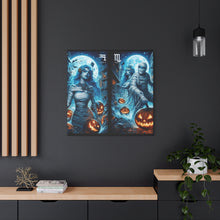 Load image into Gallery viewer, Aquarius Halloween Canvas Wall Art, Spooky Decor, Unique Gift, Home Decoration, Witch Theme Art, Perfect for Fall, Mysterious Vibe
