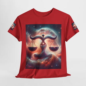 Cosmic Libra Justice Tee, Celestial Balance Shirt, Astrology Themed T-Shirt, Gift for Science Lovers, Unisex Heavy Cotton Tee