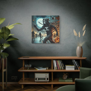 Spooky Halloween Wall Art Canvas, Creepy Decor for Haunted Houses, Trick or Treat Wall Hanging, Frightening Artwork, Seasonal Home Decor