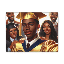 Load image into Gallery viewer, Graduation Celebration Canvas Print, Wall Art for Graduates, Custom Home Decor, Graduation Gift, College Hero Portrait, Family Love Display
