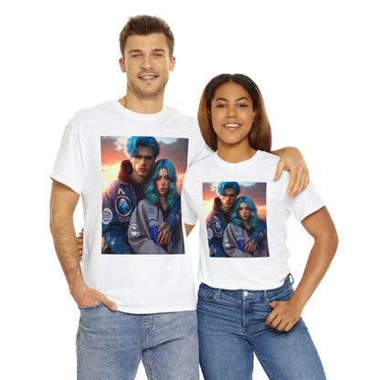 Unisex Aquarius Couple (1) Heavy Cotton Tee