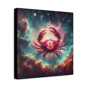 Galactic Crab Canvas Art Print, Home Decor, Zodiac Wall Art, Astrology Gift, Cosmic Crab Decor