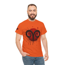 Load image into Gallery viewer, Aries Heart Tee, Unisex Heavy Cotton T-Shirt, Astrology Gift, Birthday Present, Graphic Tee, Casual Wear, Unique Design

