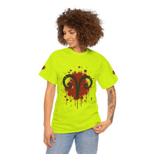 Load image into Gallery viewer, Aries Inspired Unisex Heavy Cotton Tee | Astrology Shirt, Zodiac Apparel, Gift for Astrology Lovers, Rambunctious Spirit T-Shirt, [...]
