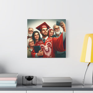 Custom Graduation Canvas Print, Family Portrait Wall Art, Celebrate Achievements, Perfect Gift for Graduates, Aries Zodiac Decor